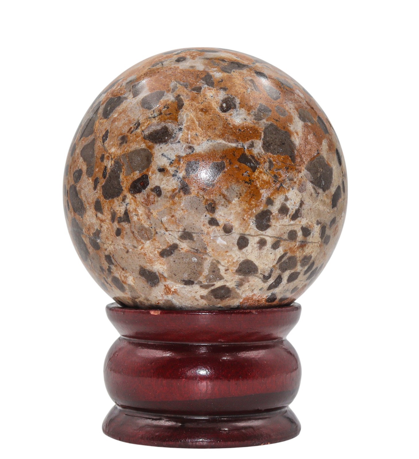 Natural 80MM Yellow Cobra Jasper Stone Crystal Healing Energy Reiki Chakra Ball