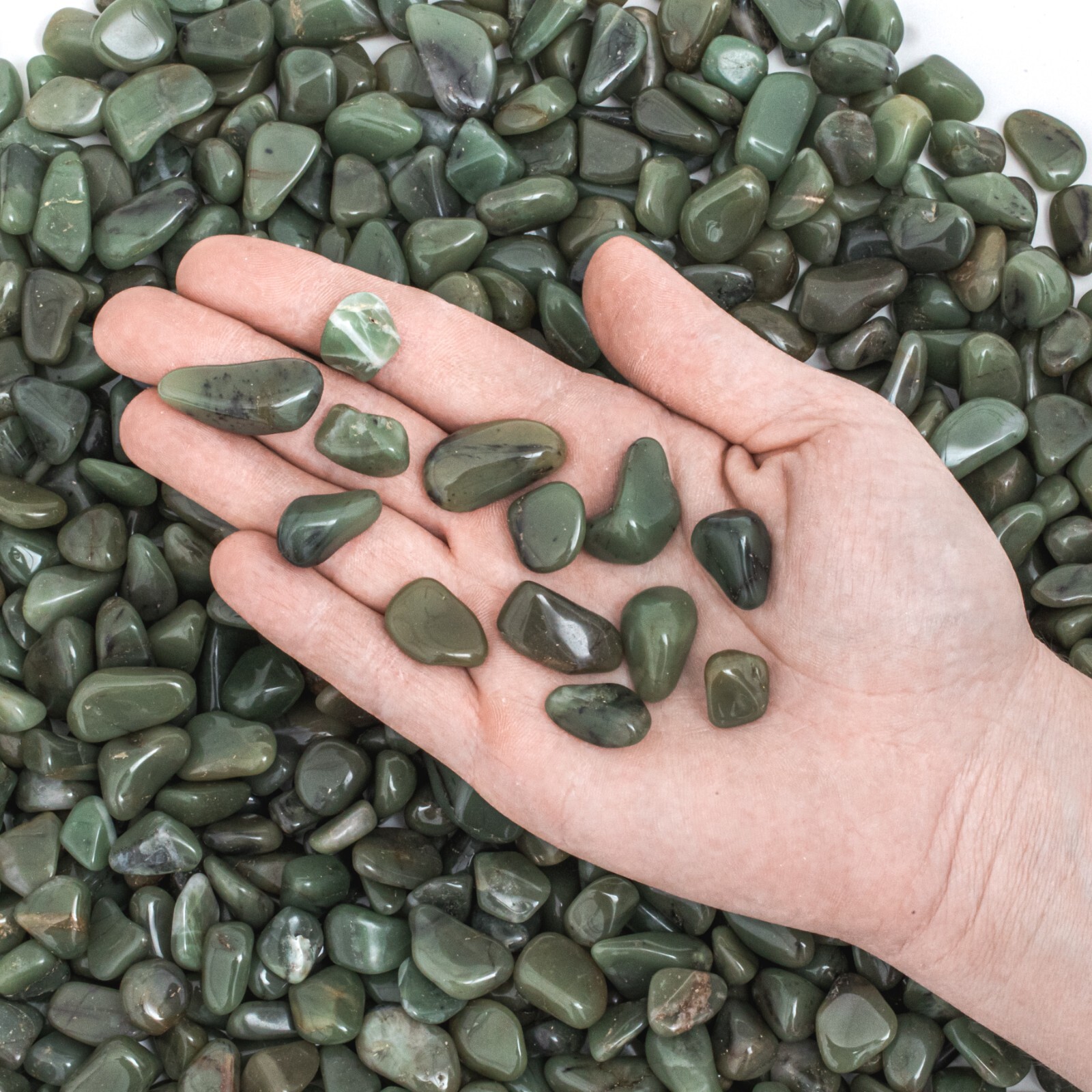 Small Tumbled Green Chalcedony Gemstone Crystal Jewelry Making Rock Crafting Gem