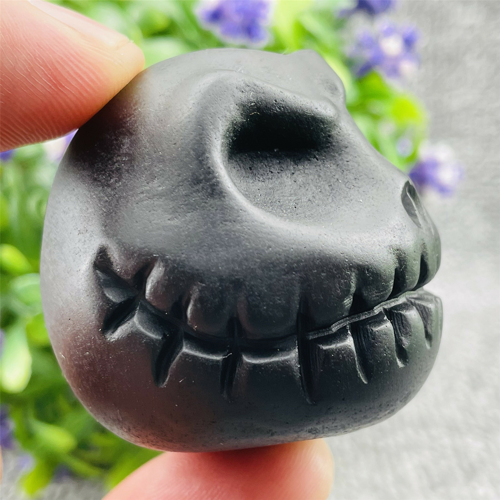 1pc Natural obsidian quartz skull hand carved crystal healing 2″