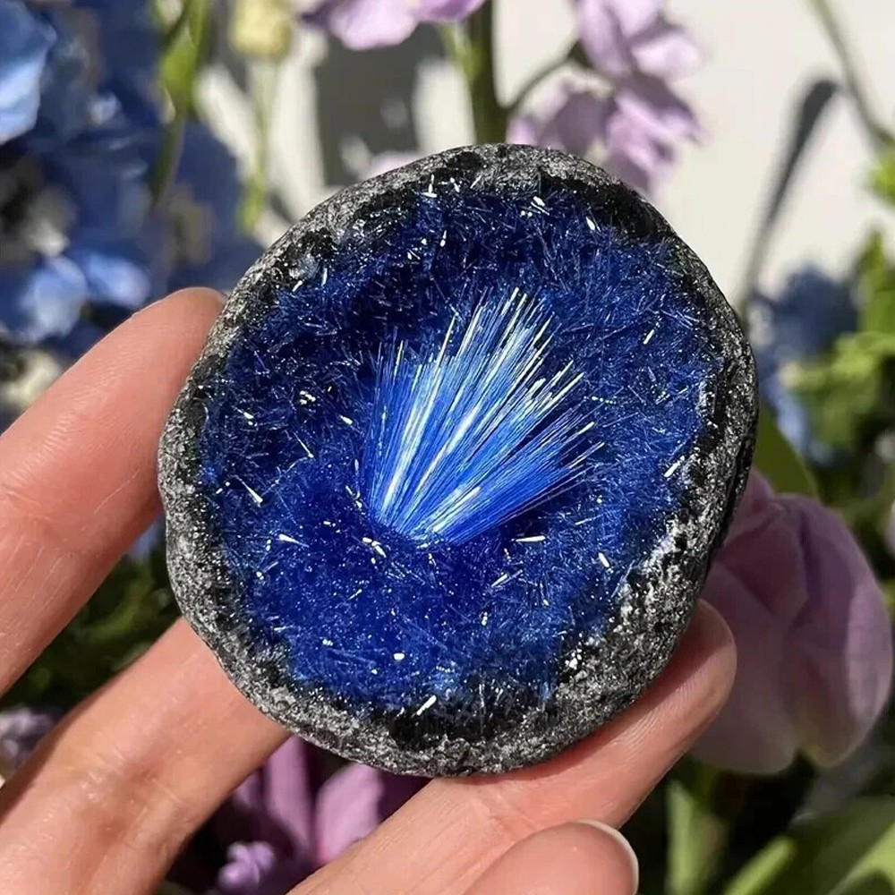 50-80G Meteorite Specimen Quartz Crystal Goethite Blue Copper Ore Decor Gift