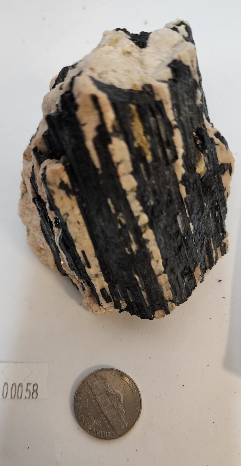 Black Tourmaline Crystals, Medium in feldspar and quartz base #0058 — 3.5″ x 3″