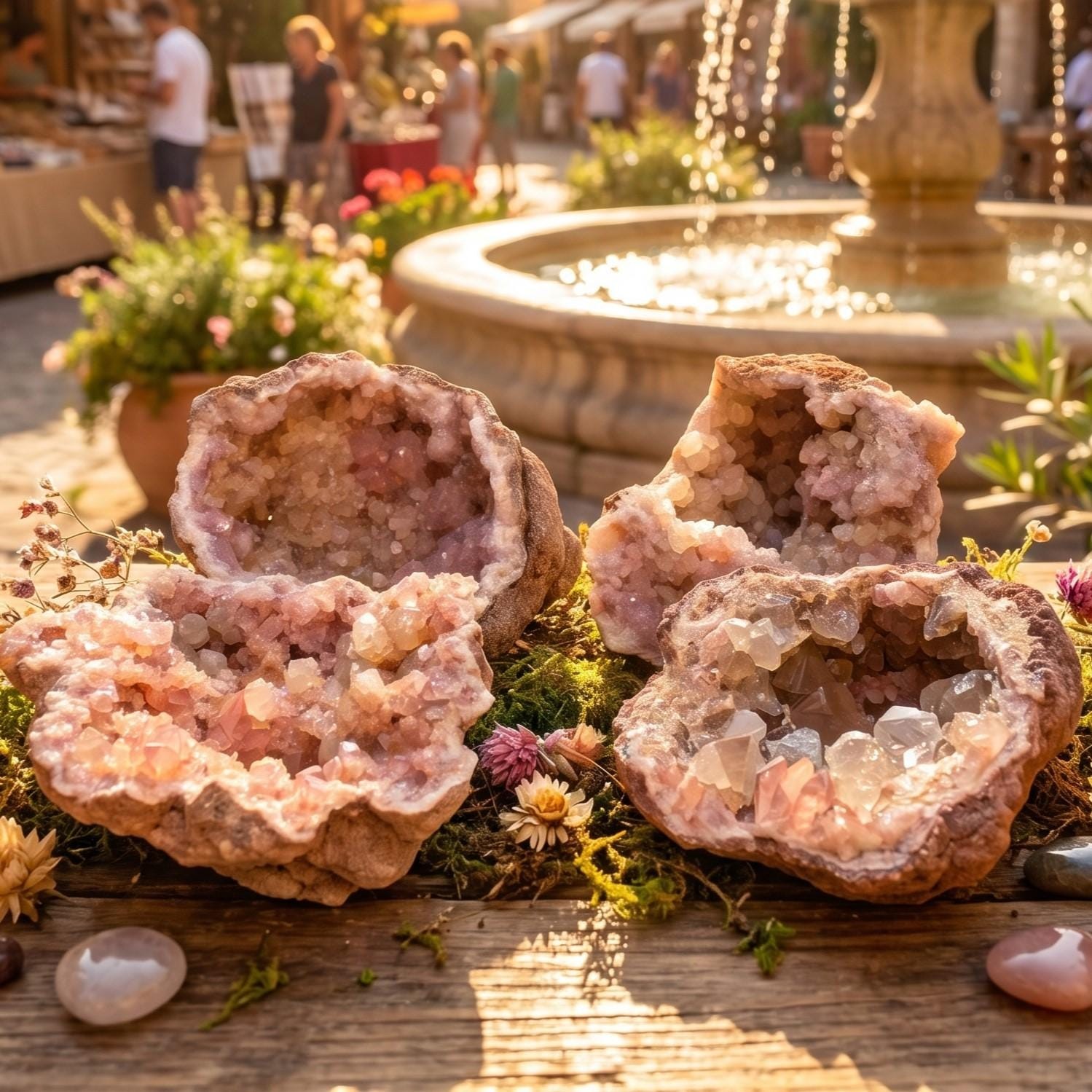 Pink Amethyst Clusters Large Druzy Geodes Natural Genuine Argentina Mineral