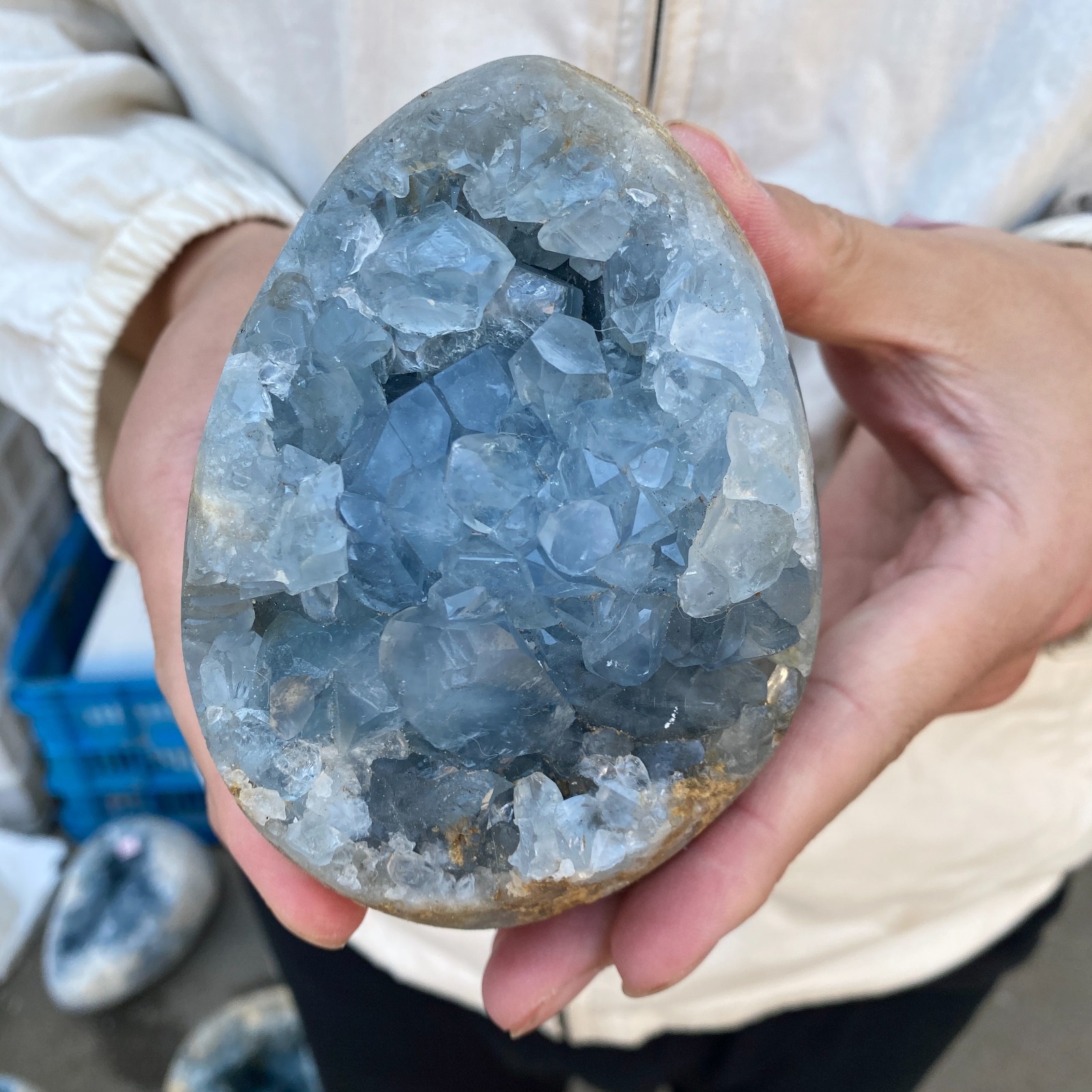 2.8LB Celestite Cluster Blue Geode Crystal Rock Yoga Meditation Reiki Decor