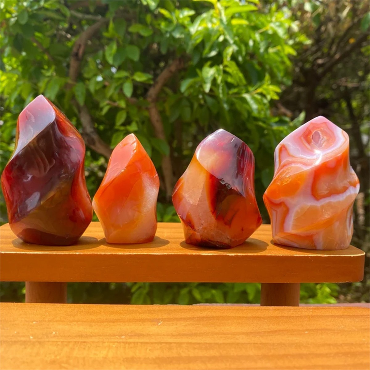 Carnelian Flame Shape Red Agate Healing Crystal Tower Mineral Specimen Gifts