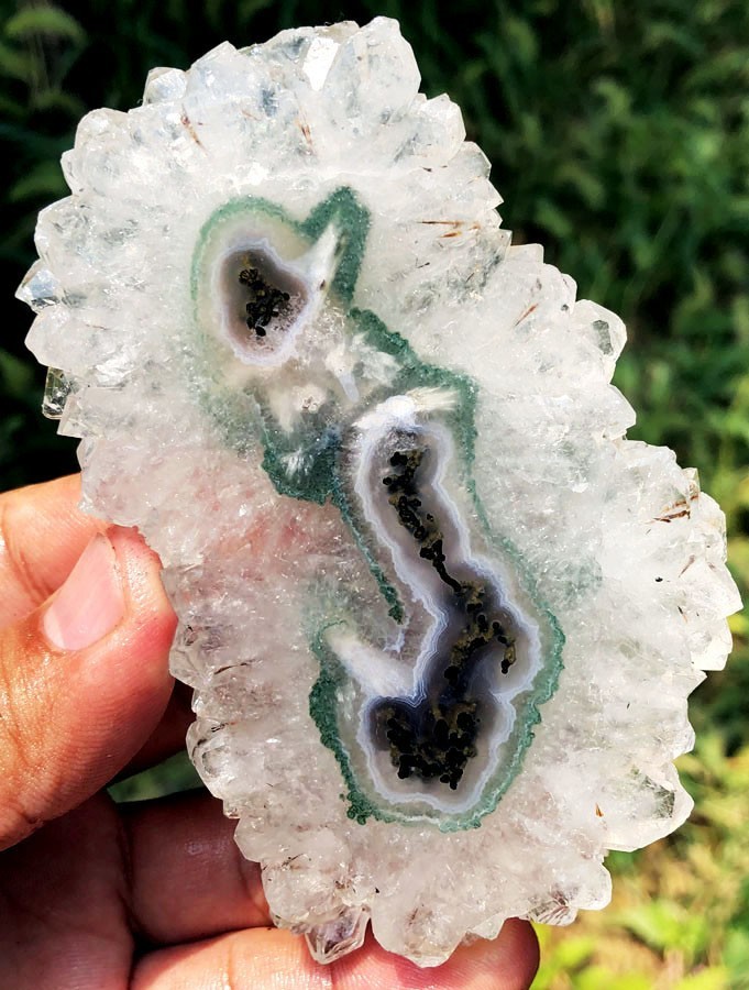 150.8g WOW! Boutique Natural Trapiche Star Green Amethyst Flower Specimen ia3362