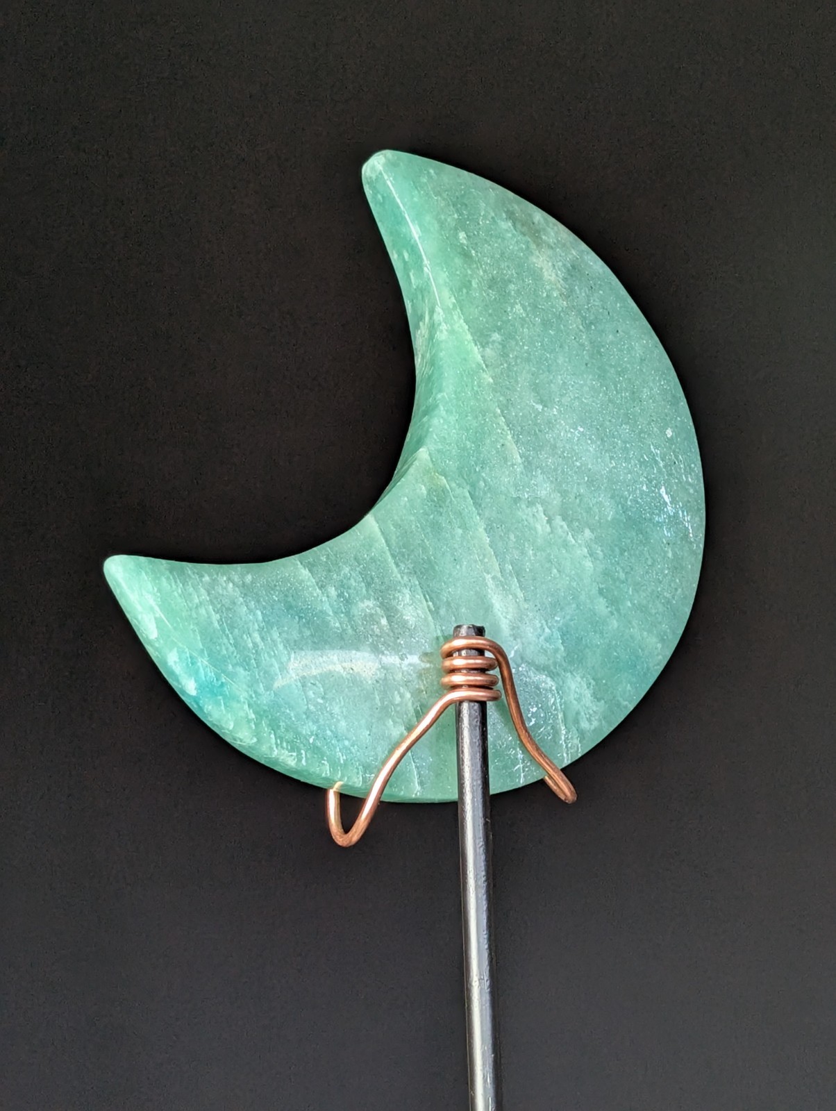 Amazonite Moon Carving Crystal Gemstone Chakra Reiki