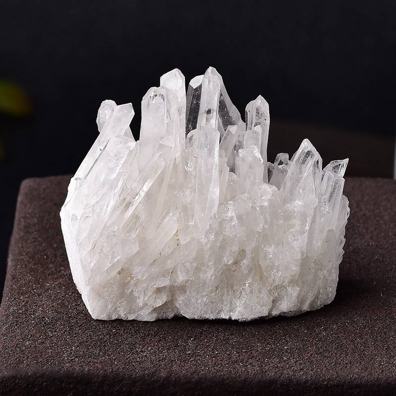 Natural Clear Quartz Crystal Point Stone Cluster Healing Rough Druzy Geode Decor