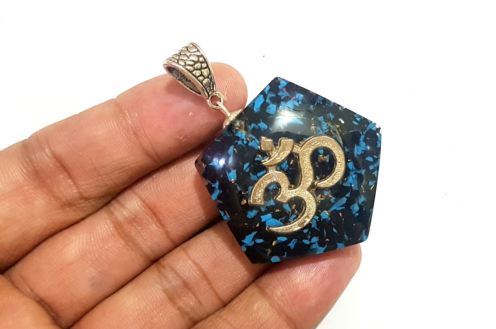 Lot of 10 Sacred Symbol Orgone Healing Pendant Chakra Stones OM Pendant