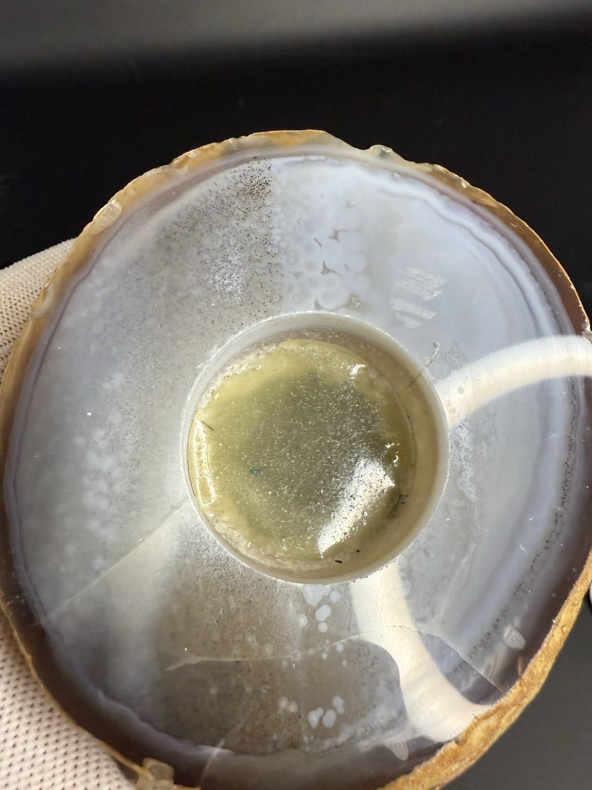 Natural Blue Agate Candle Holder With Tea Light Crystals ,Minerals,Gift, Decor