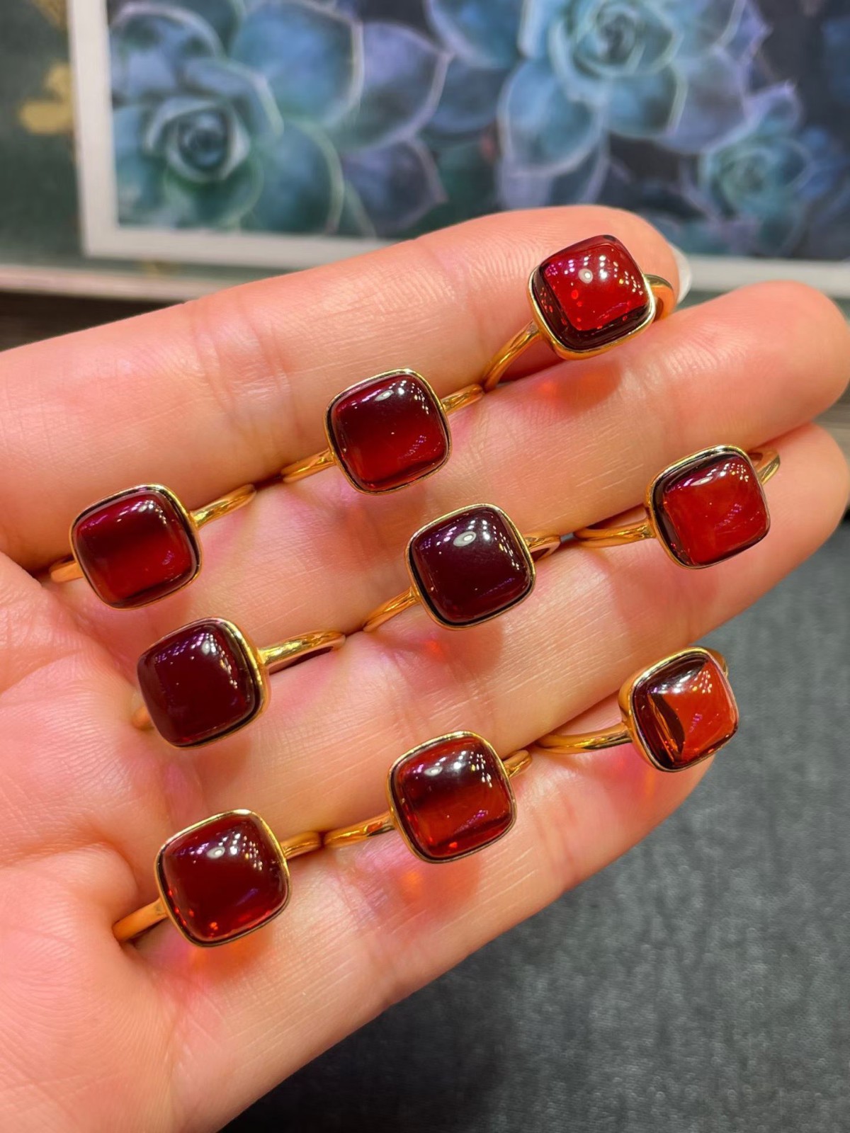 1pc Natural Women’s 925 Silver-plated with golden inlays sterling ring amber