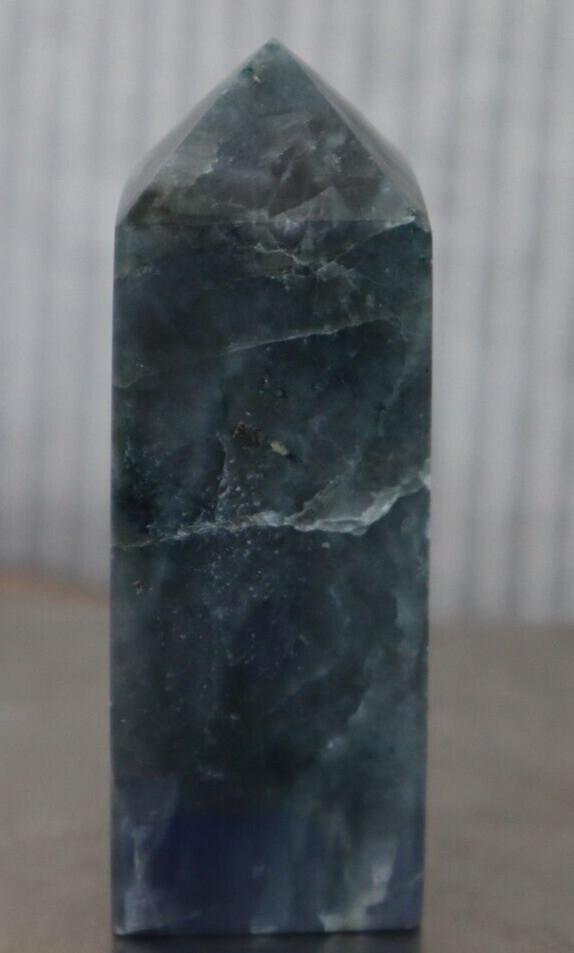 LABRADORITE POINT (4 SIDED) 3.20 INCHES TALL/ 130.7 GRAMS