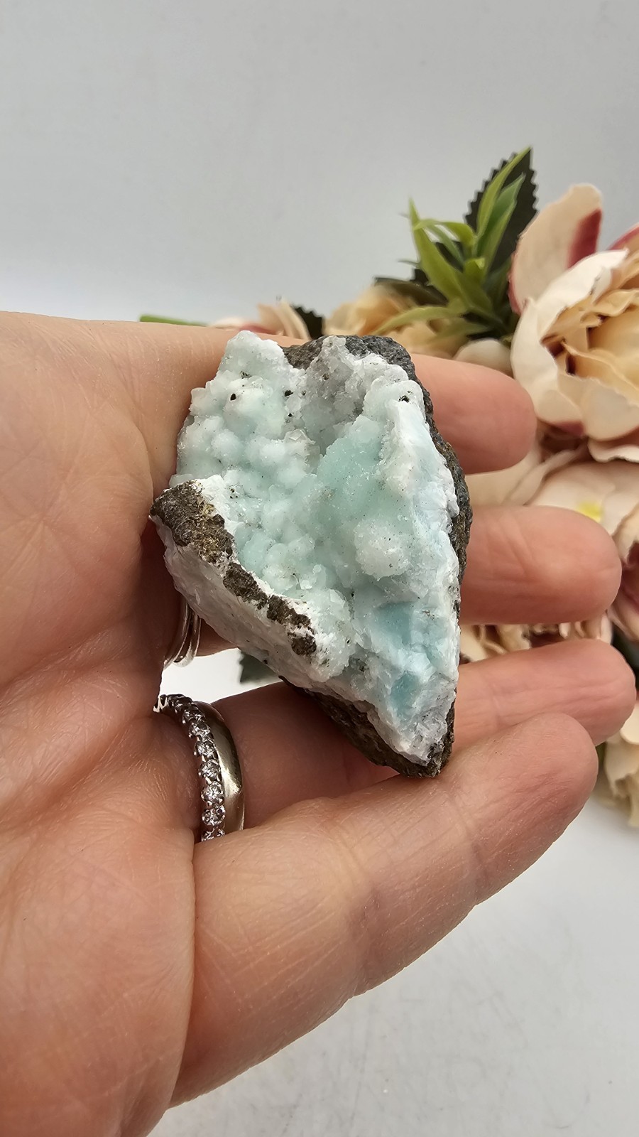 Rare Hemimorphite crystal Specimen blue Aragonite 34g Pakistan 3.4cm