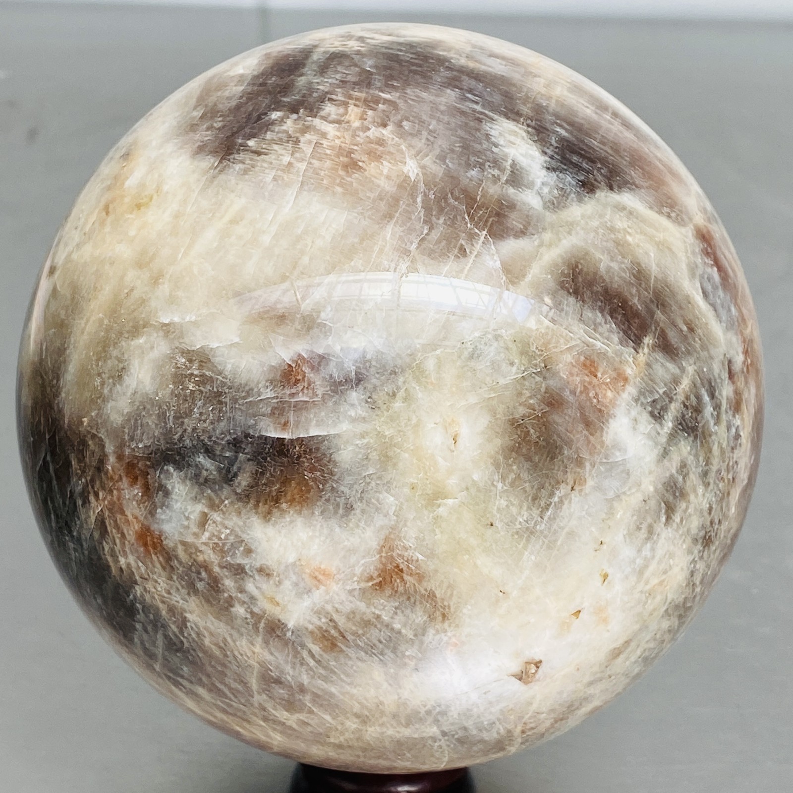 Natural Gray moonstone sphere quartz Crystal ball Healing 2380G (5.24LB)
