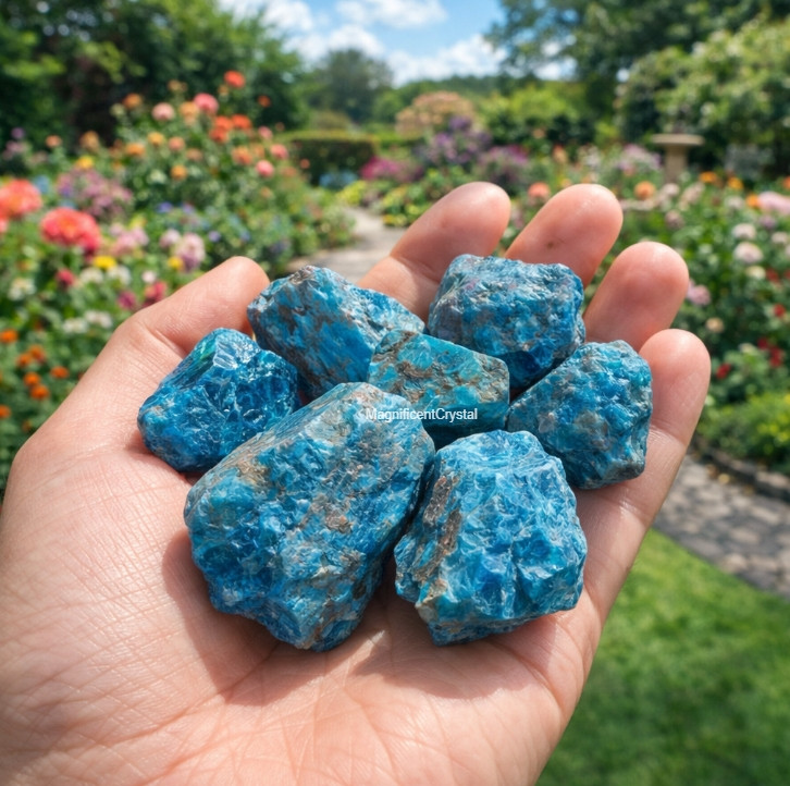 3PCS Raw Blue Apatite Stones Rough Rocks Healing Crystal Creativity Gemstones