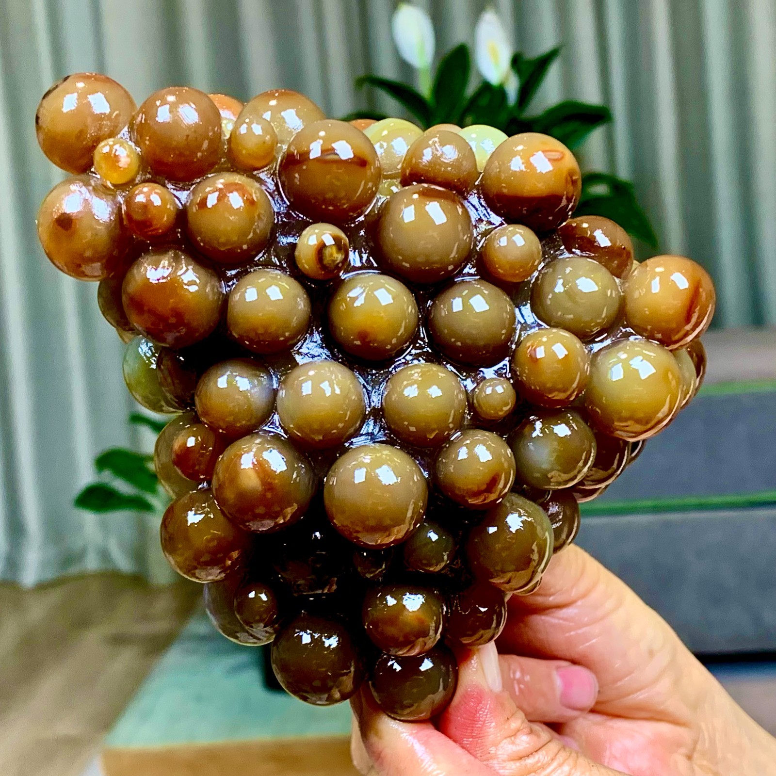 2.98LB Natural Gobi Agate Eye Agate grape shape Crystal Madagascar mineral