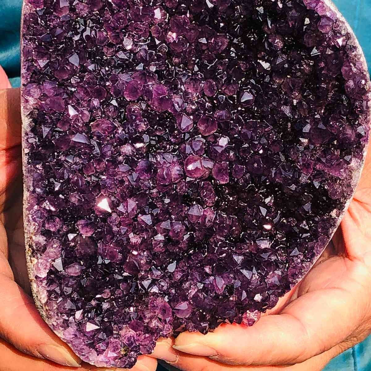 4.35LB 2pcs Natural Amethyst Uruguay Cave Crystal Cluster Specimen Healing
