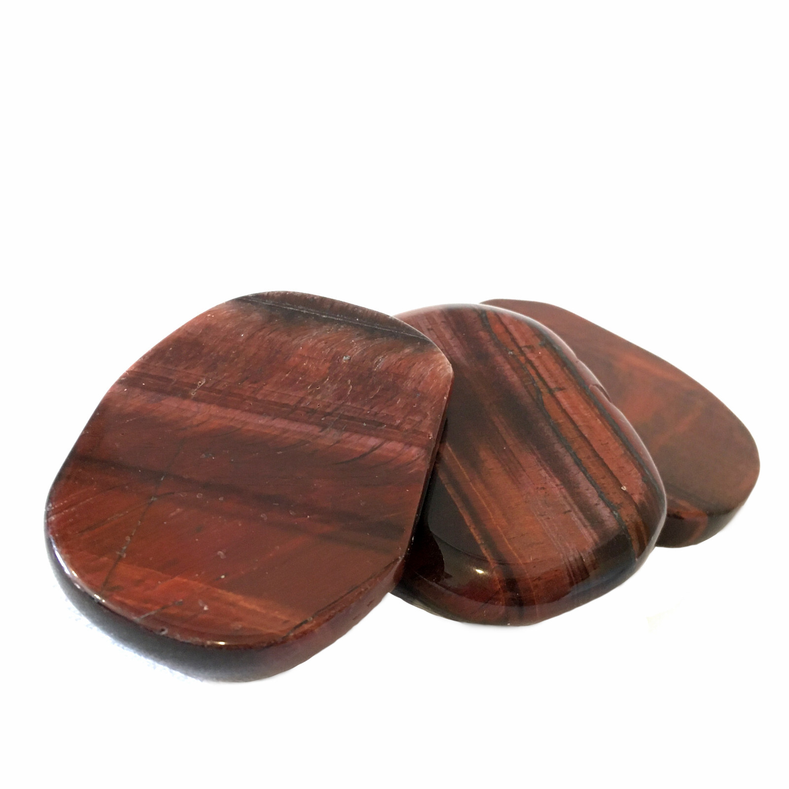 Smooth Polished Tigers Eye Palm Stone Dragon Eye Red Tiger Crystal Heal Reiki