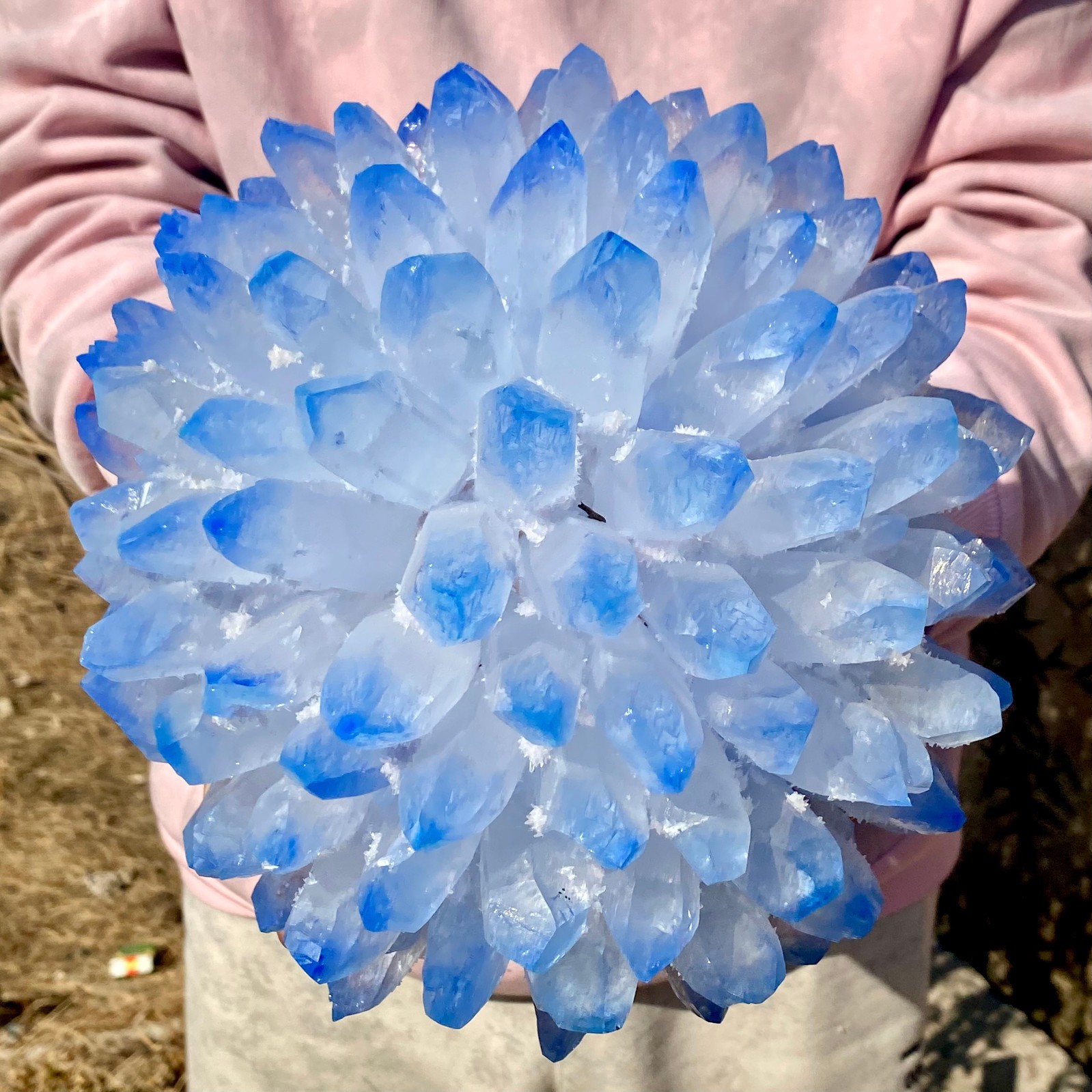 15.32LB New Find BLUE Phantom Quartz Crystal Cluster Mineral Specimen Healing