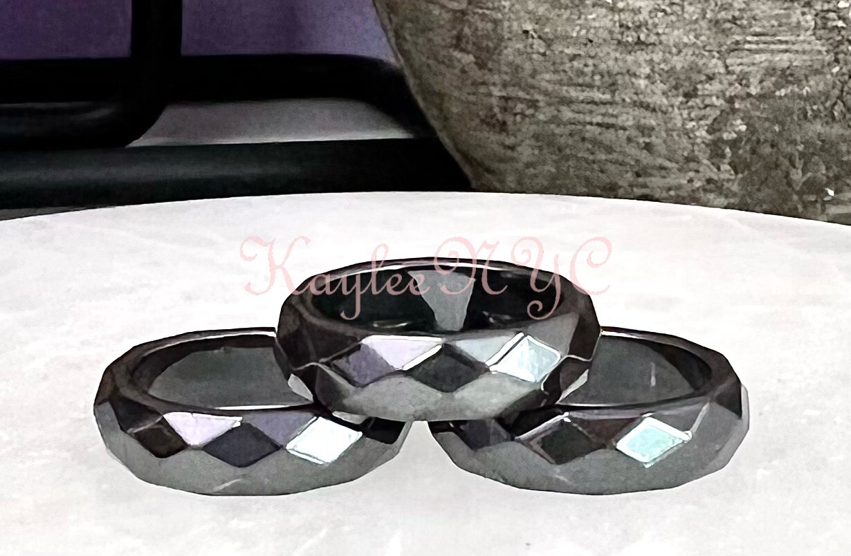 Wholesale Lot 100 pcs 6mm Natural Hematite Ring Crystal Healing Energy
