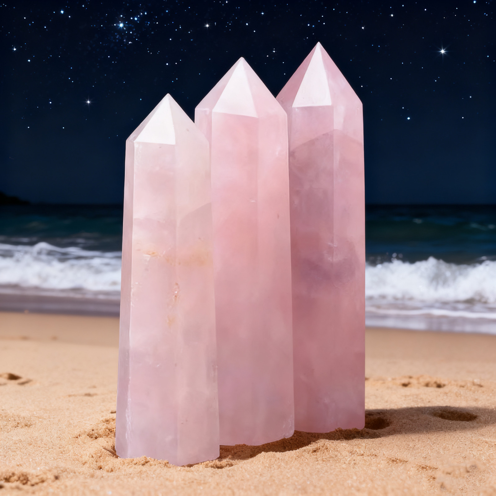 Rose Quartz Crystal Point Tower Genuine Pink Stone Obelisk For Love Self-Care 3″