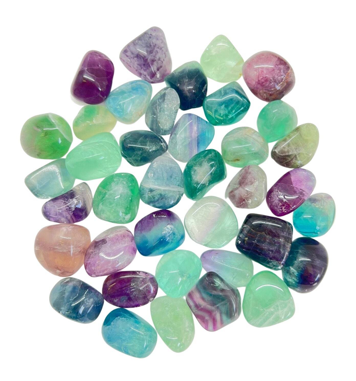 Rainbow Fluorite Tumbled Stone – Polished Natural Fluorite Crystal