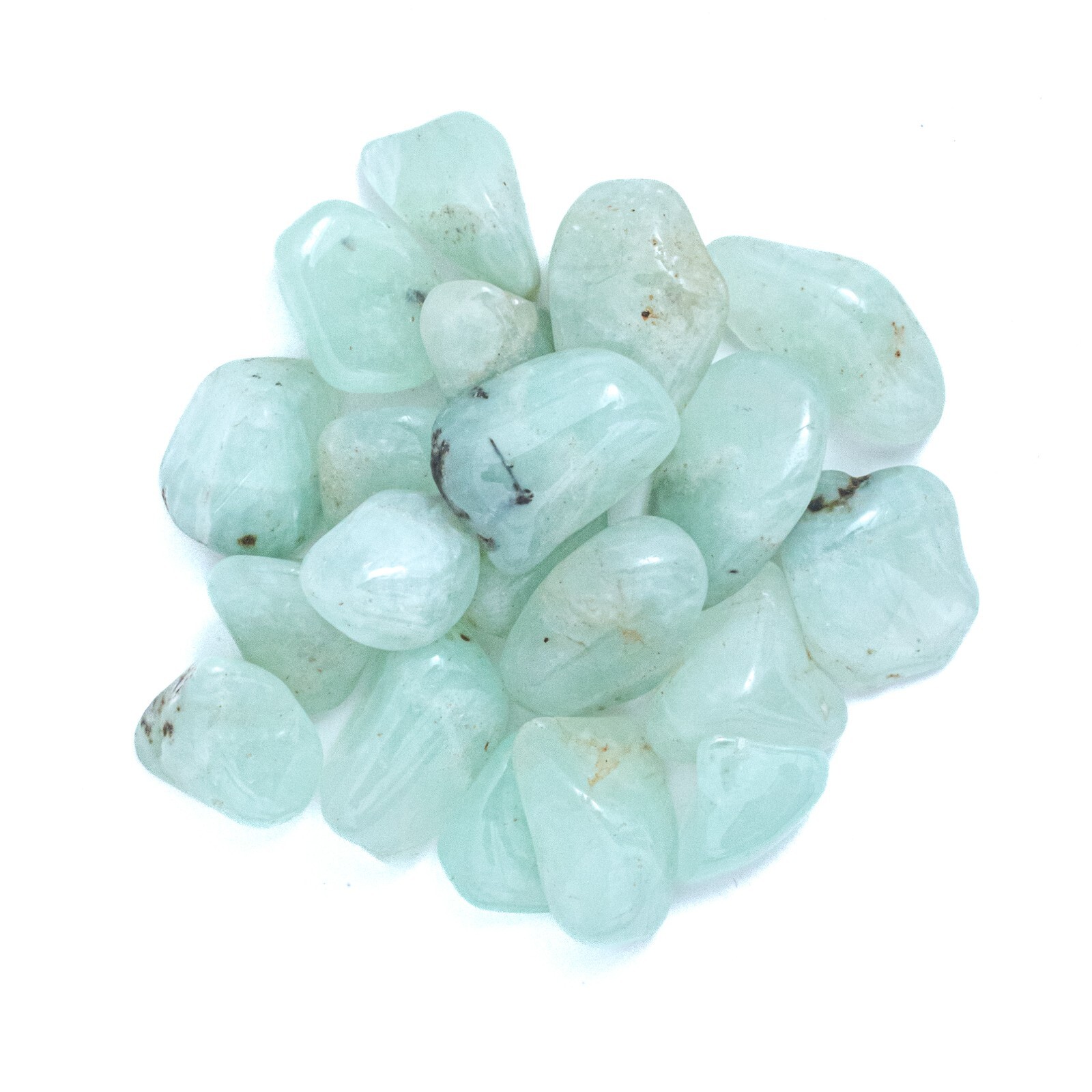 1/4 lb Medium Tumbled Prehnite Gemstone Crystals Bulk Wholesale Gems Green Rock