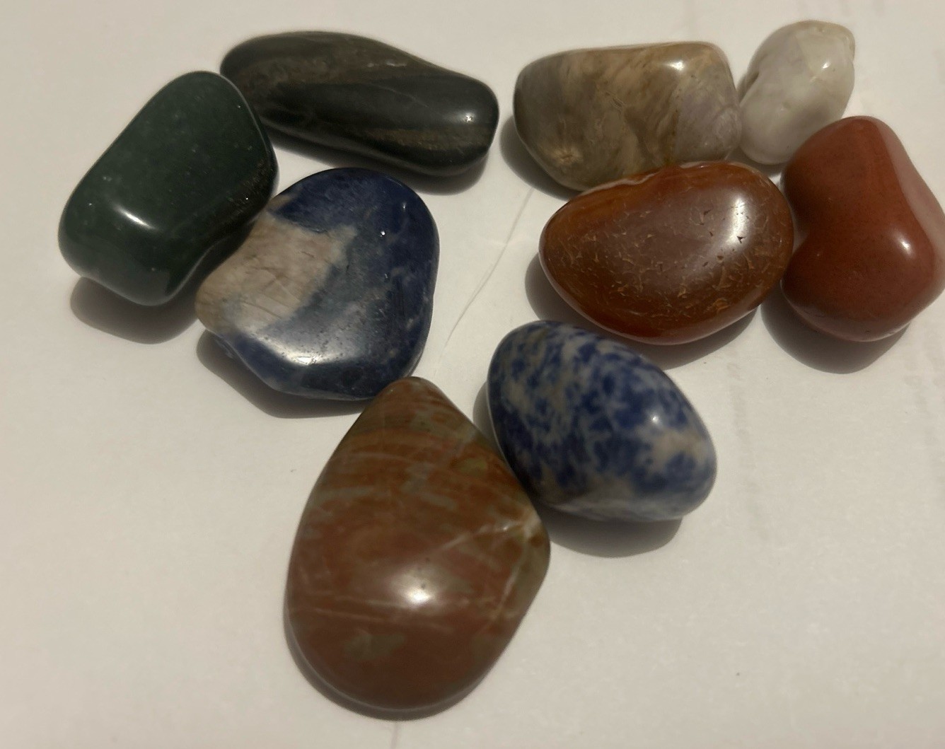 Mixed Tumbled Stones Lot 10 Pcs-Healing Crystals Agate Jasper Sadalite Aventurin