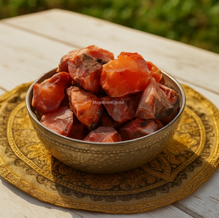 5PCS High Grade Natural Raw Carnelian Rough Gemstones Chunk Reiki Healing Decor