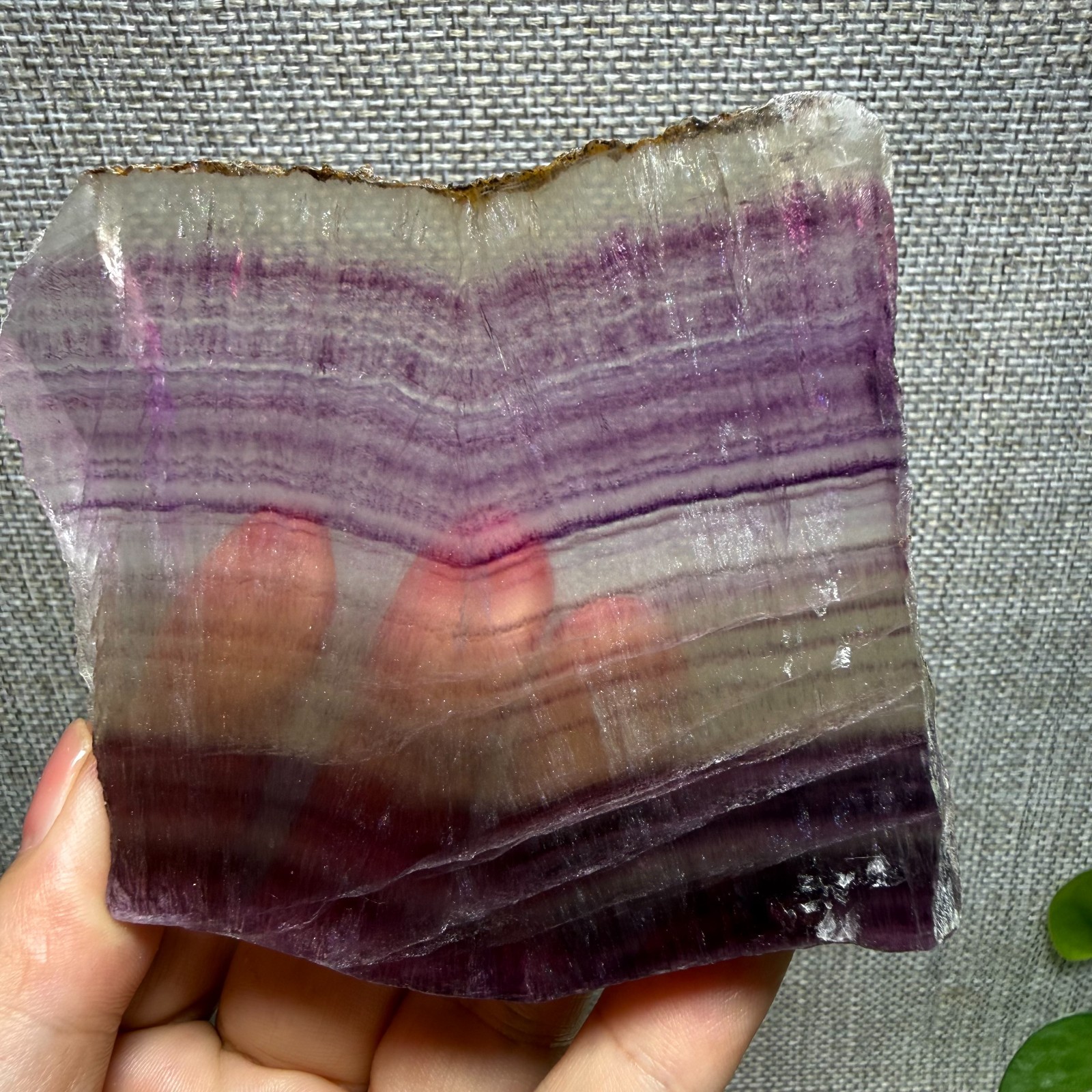 166g Natural purple Rainbow Fluorite Crystal Rough slices stone specimens 10