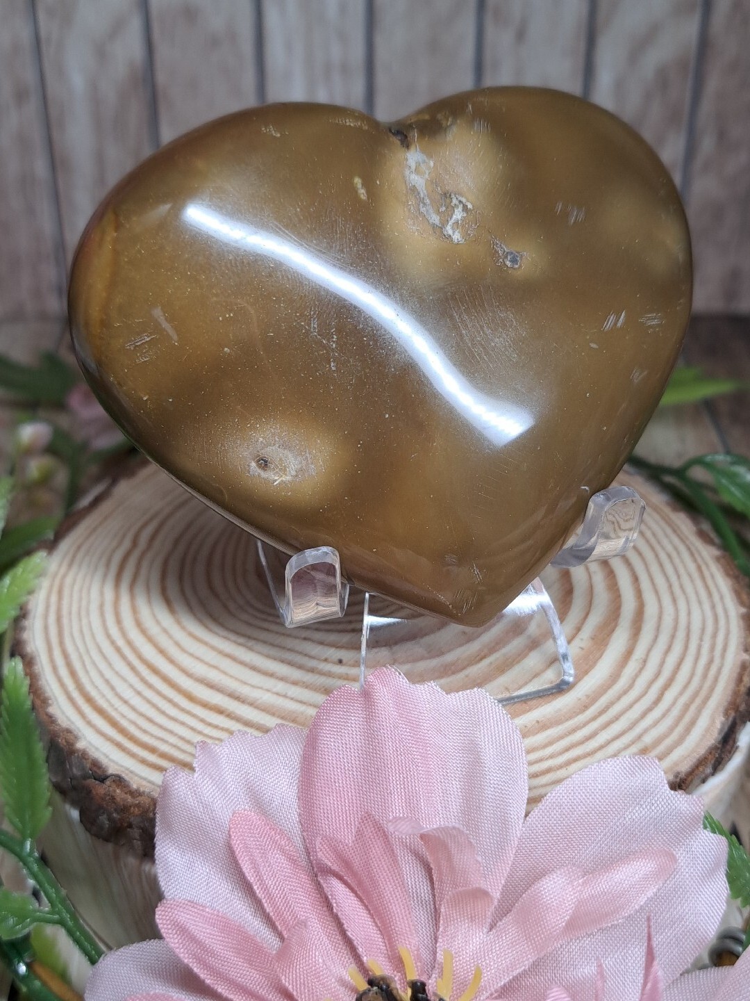 Polychrome Ocean Jasper Crystal Puffy Heart Carving 7.8cm 169g Healing Gift