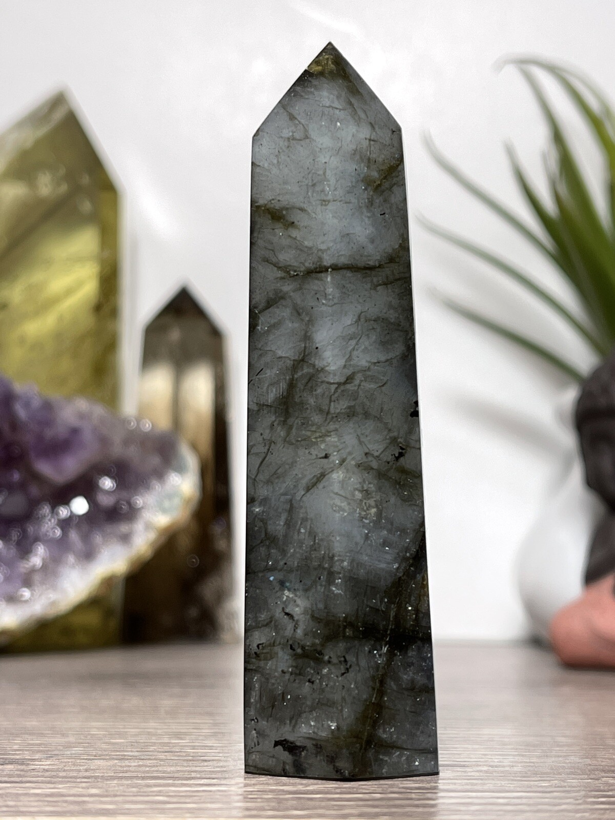 LABRADORITE TOWER – Blue Feldspar Mineral Point Reiki Chakra Wiccan Magick Decor