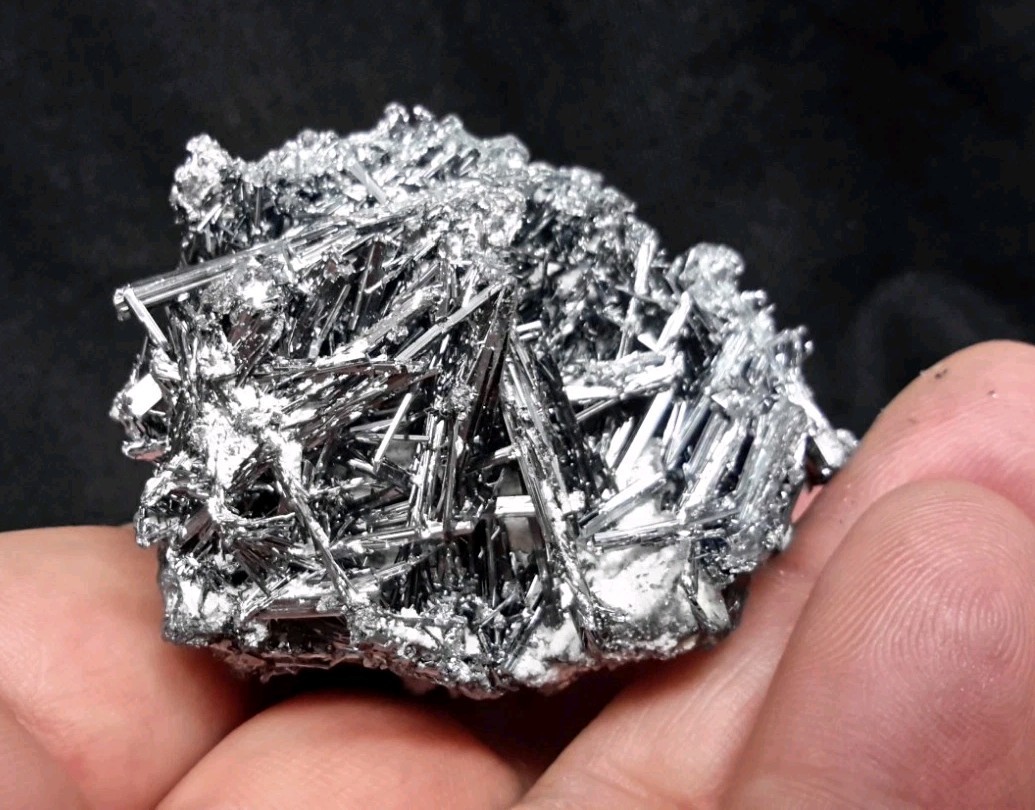 2″ Shiny STIBNITE Cluster on Matrix from Lianyungang, China