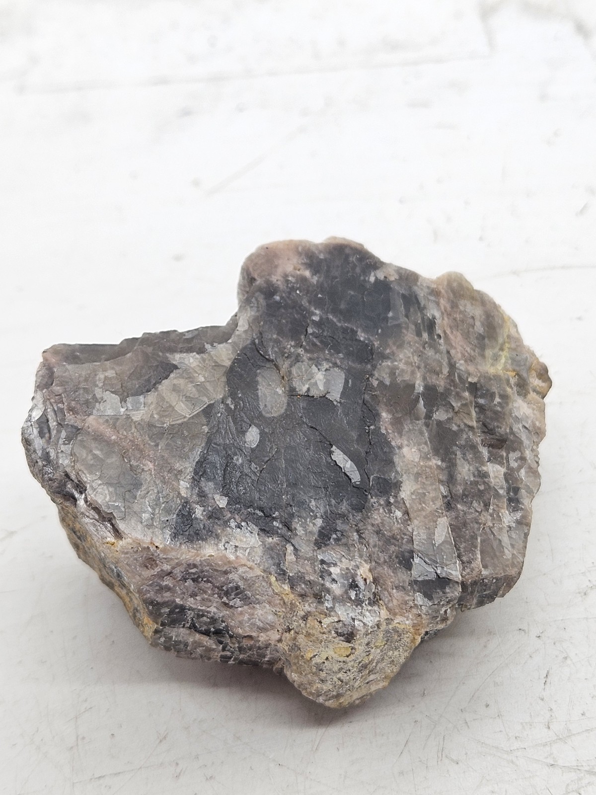 Natural Rough Black Moonstone Specimen – Raw Healing Crystal with Silver Flash