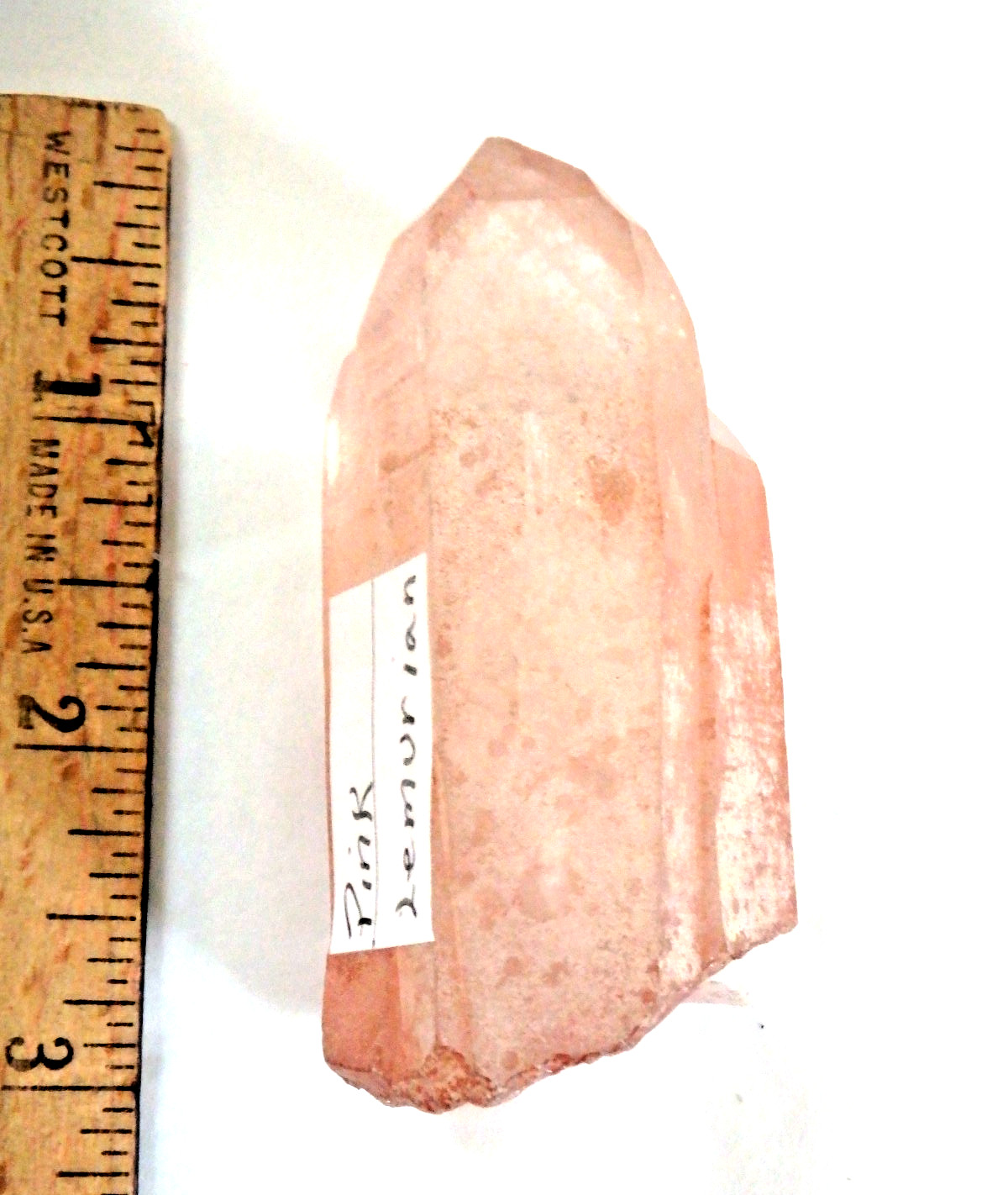 Pretty Crystal Pink Quartz Twin Point Lemurian $60 💗88.3 grams