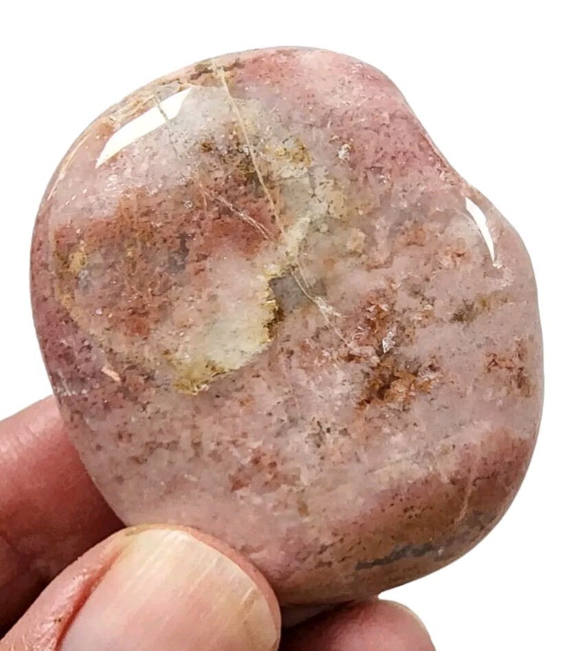 Rhodonite Crystal Polished Smooth Stone Brazil 30.5 grams.