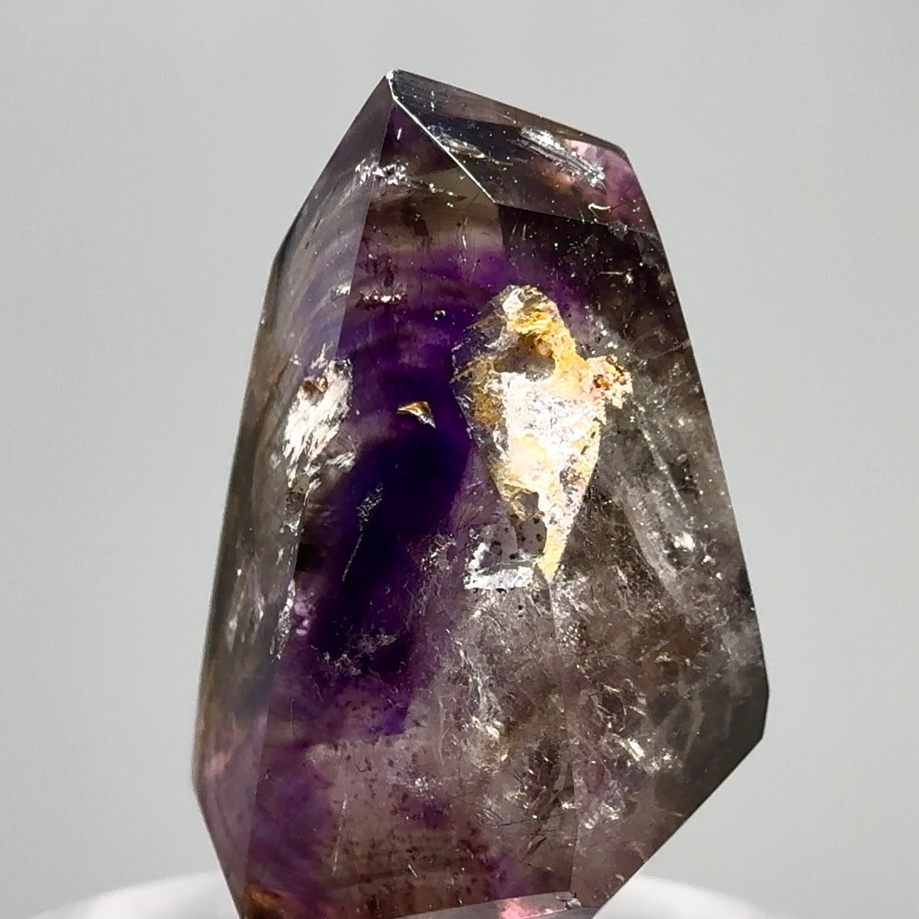 2 Moving Bubbles! RARE White Phantom Grape Jelly Elestial Smoky Amethyst Enhydro