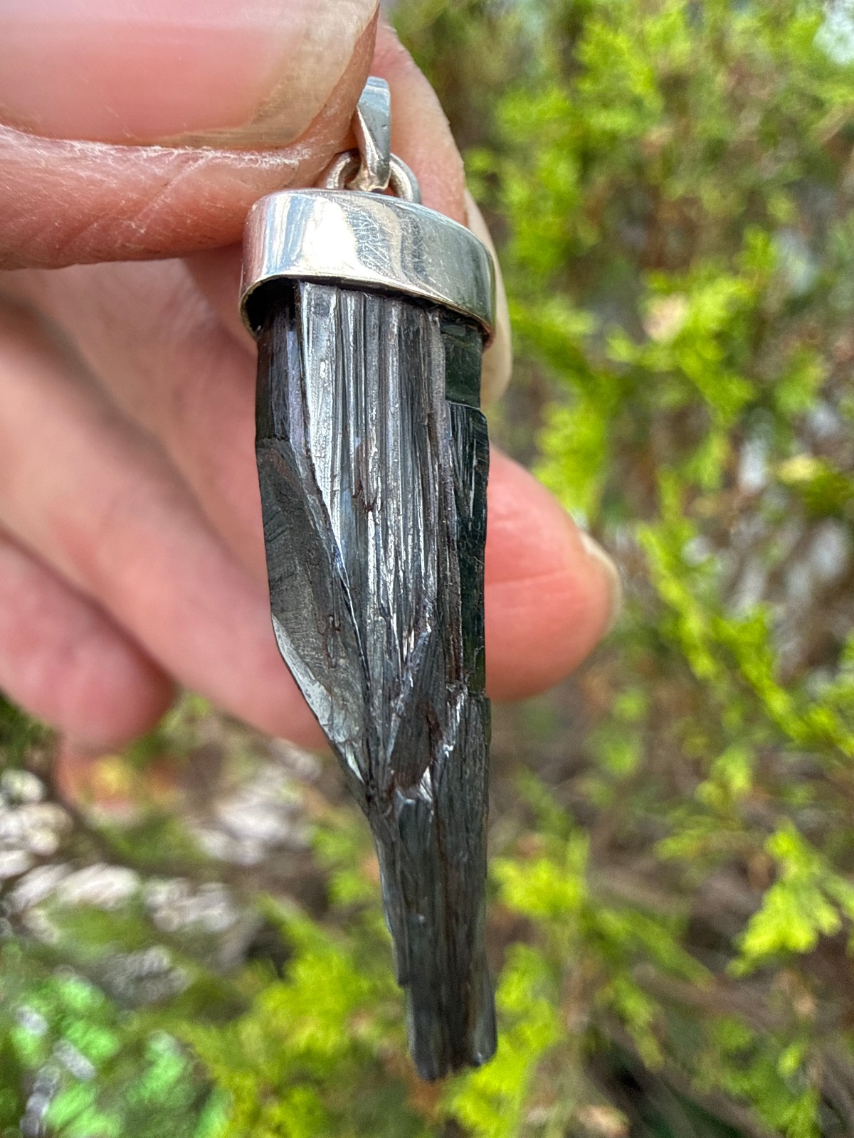 Vivianite Crystal Pendant silver 925 Raw anxiety healing natural awareness