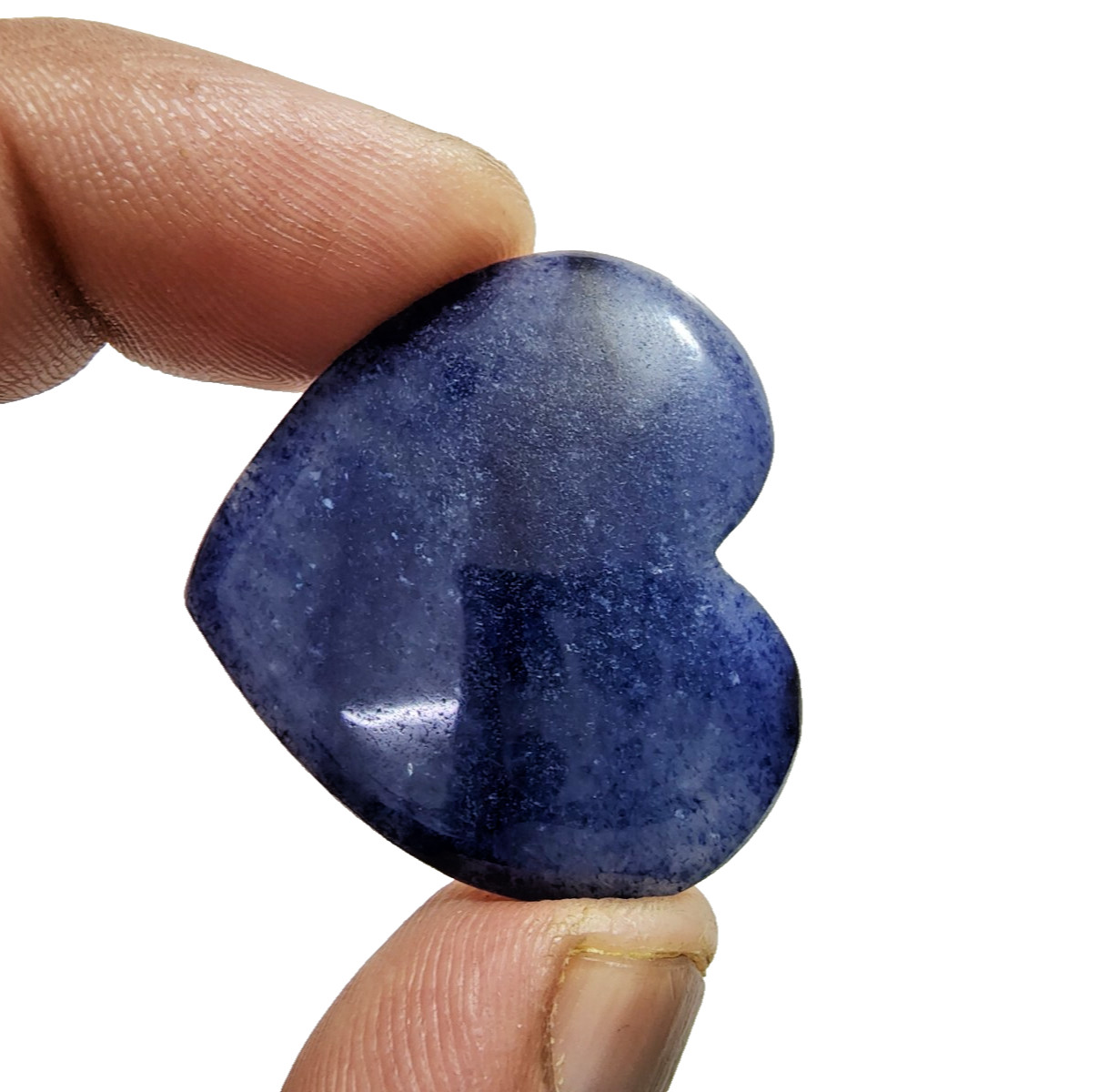 70 Crt Glowing A+ Heart Shape Blue Angelite Loose Gemstone Cabochon For Jewelry