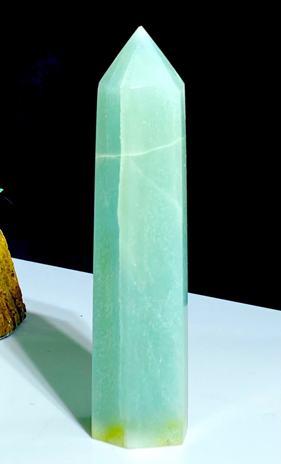 Tall 99mm Blue Amazonite Obelisk Crystal Point Healing Tower Semiprecious Stone