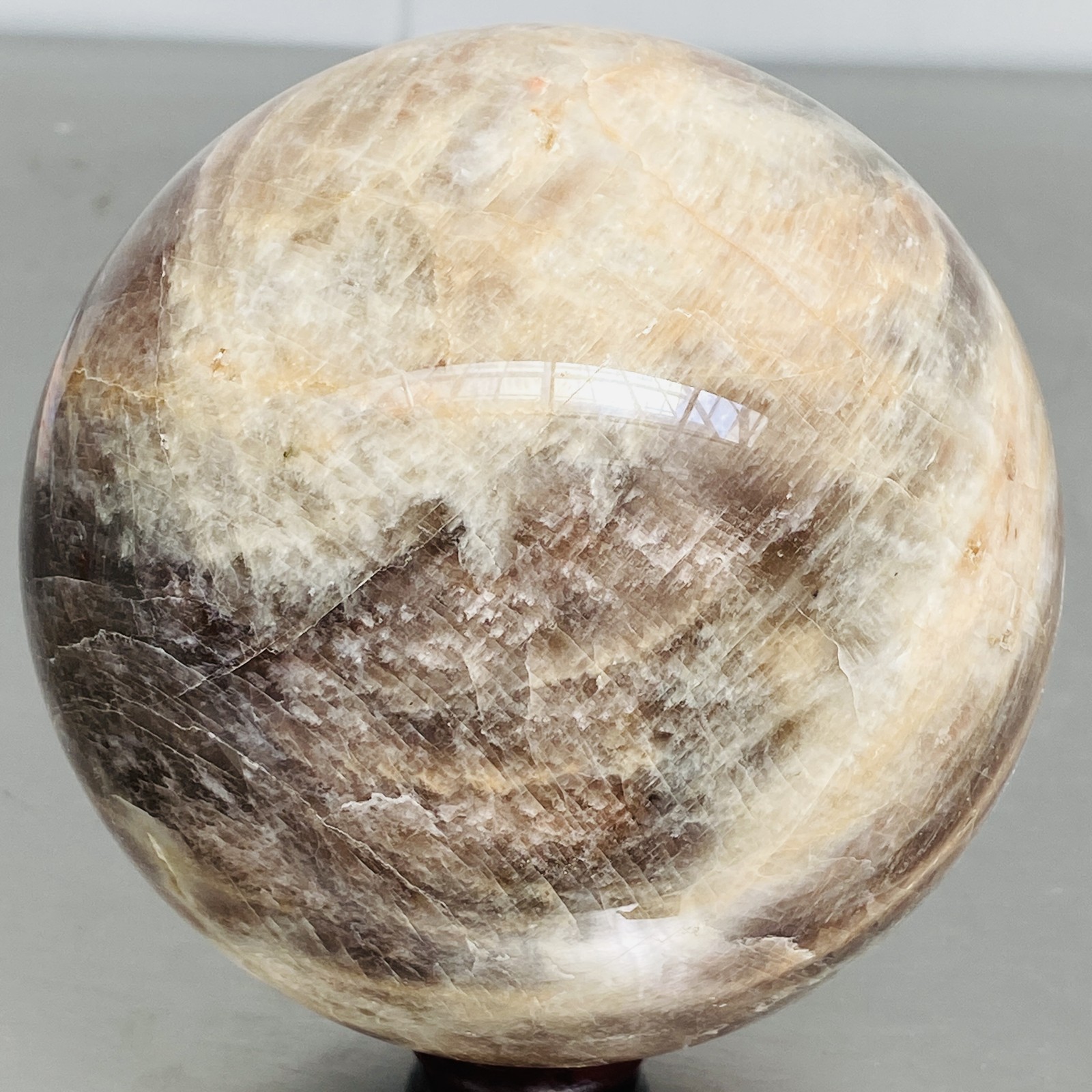 Natural Gray moonstone sphere quartz Crystal ball Healing 2840G (6.26LB)