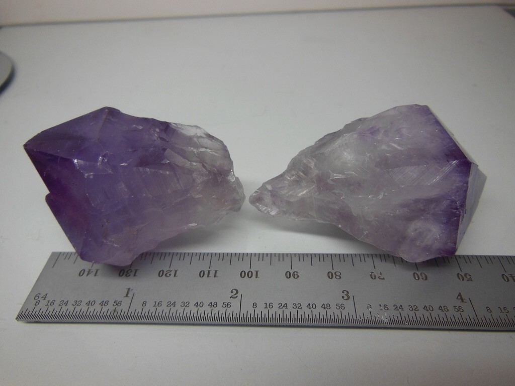 Large Amethyst Points / 2 inch / 4.4 ounces total / The two shown / Details