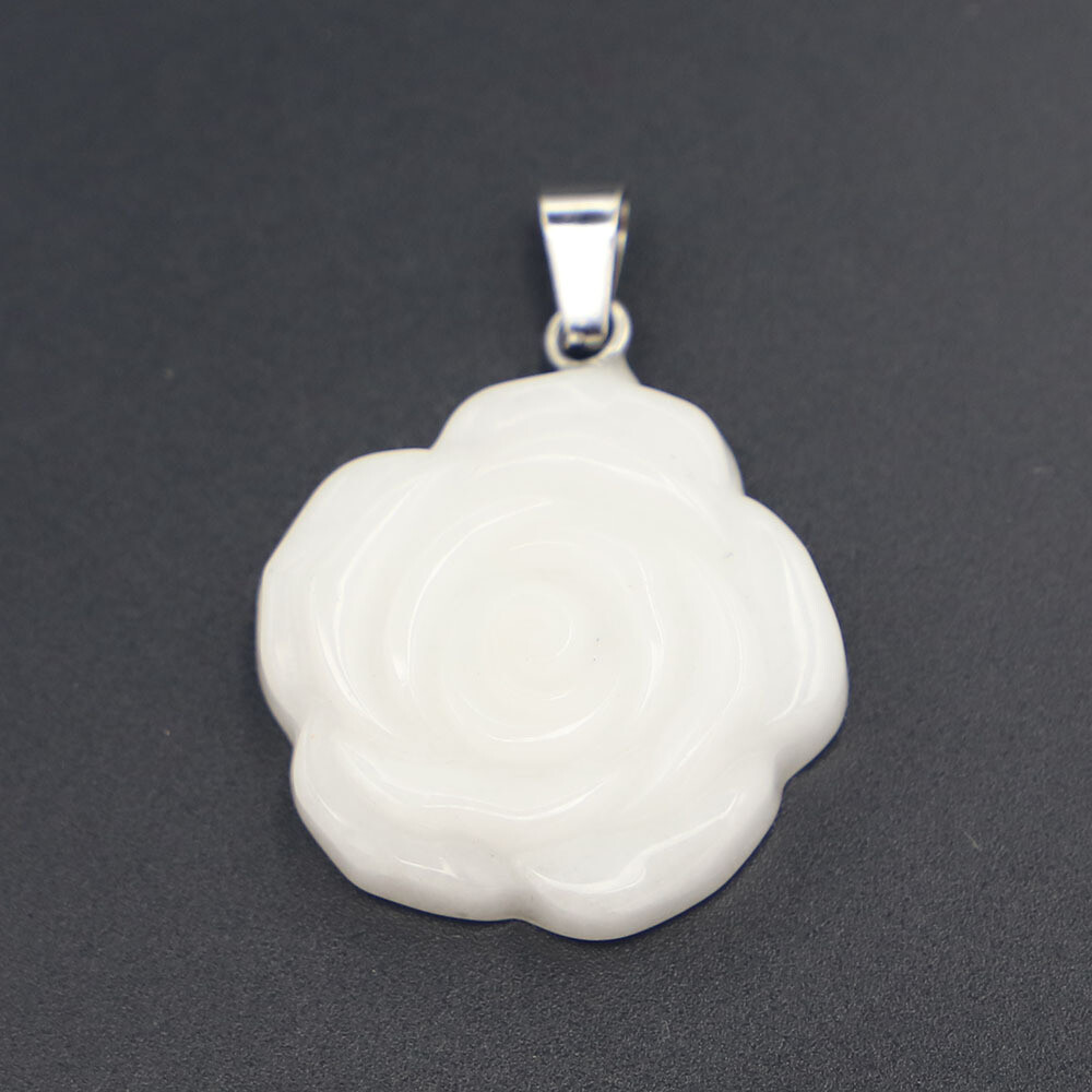Natural gemstone crystal carved rose pendant Fashion Gift Healthy Healing