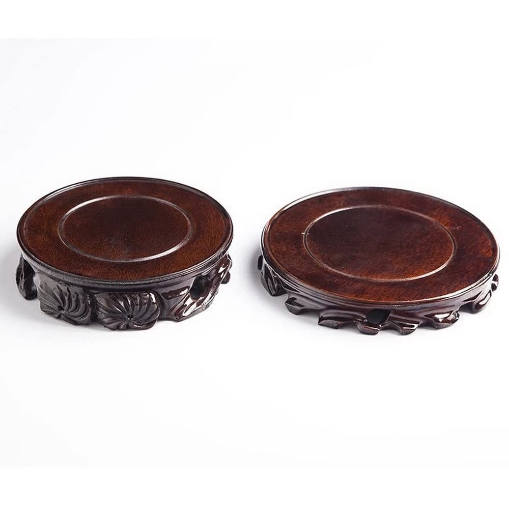 Chinese Wooden Solid Wood Base Rosewood Carved Craft Stand Vase Buddha Statue…