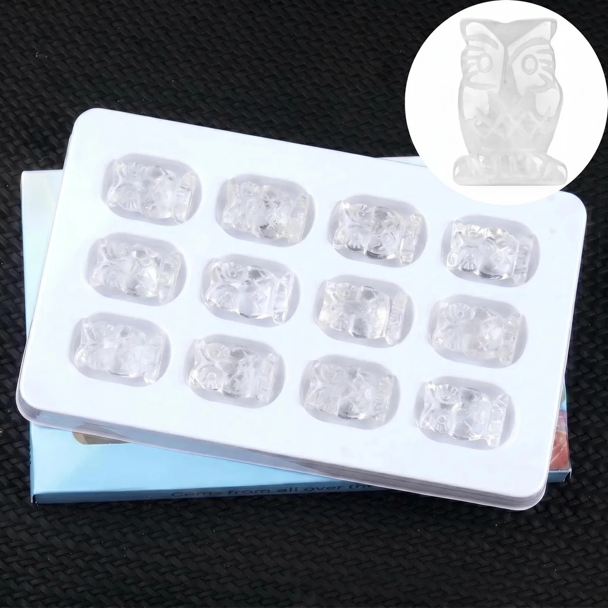 12 Styles Natural Gemstone Owl Carving Mini Crystal Animal Statue Wholesale Bulk
