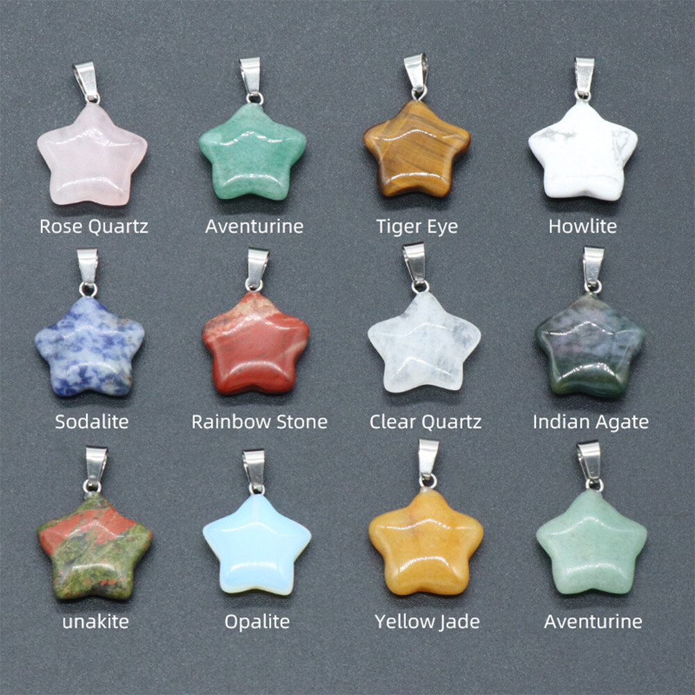1PC Crystal Star Fan Flower Triangle Shape Pendant Beads Jewelry Making Necklace
