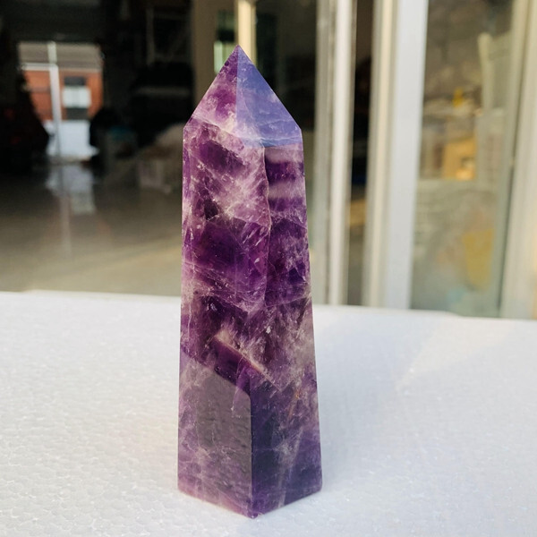 309g Natural Dream amethyst Quartz Crystal wand point oblisk healing