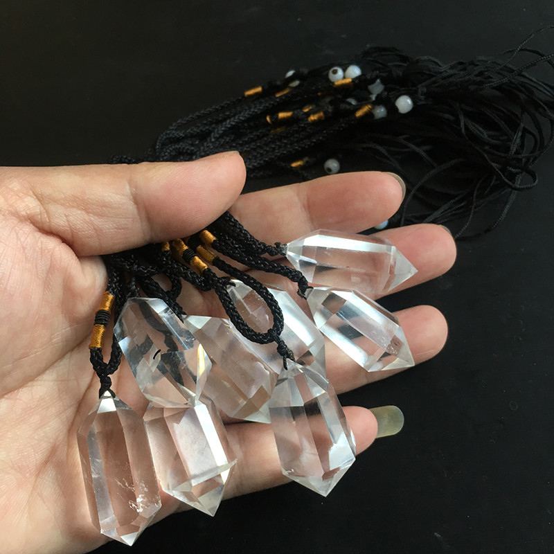 Natural Clear Quartz Crystal Pendulum Pendant Necklace Chakra Healing Stone Gift