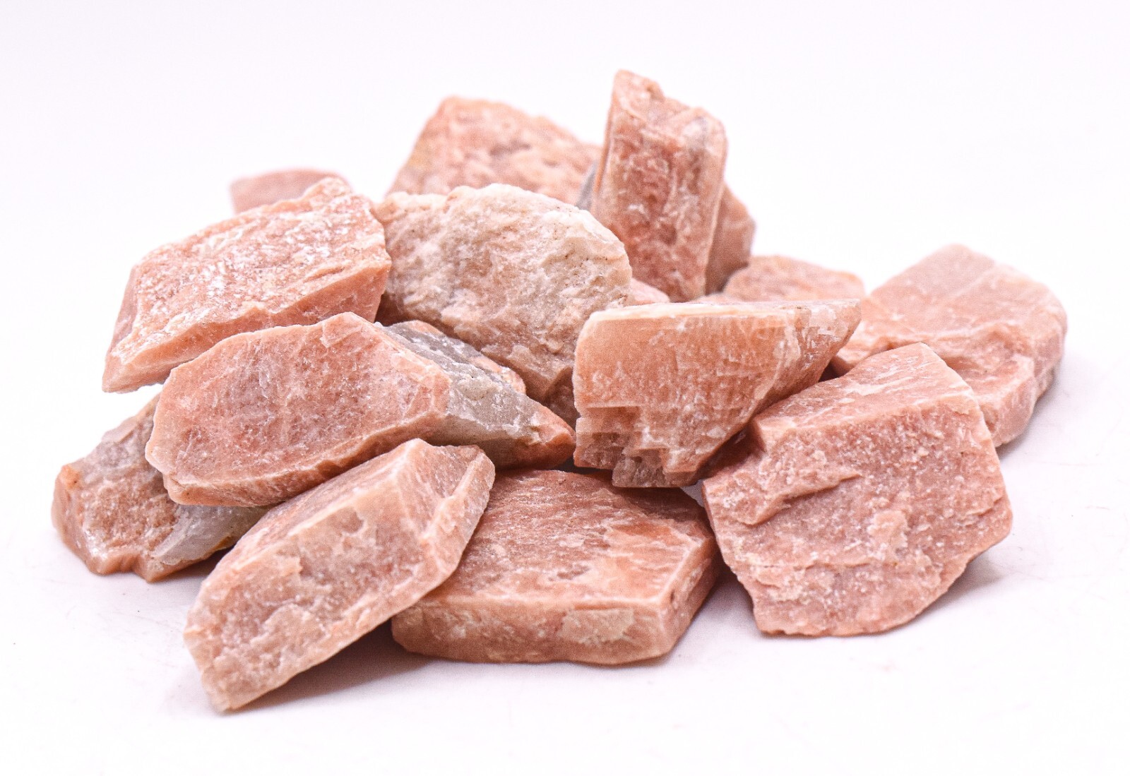 Natural Peach Moonstone Rough Crystal Mineral Feldspar Stones India 1/2 1 2 5 LB