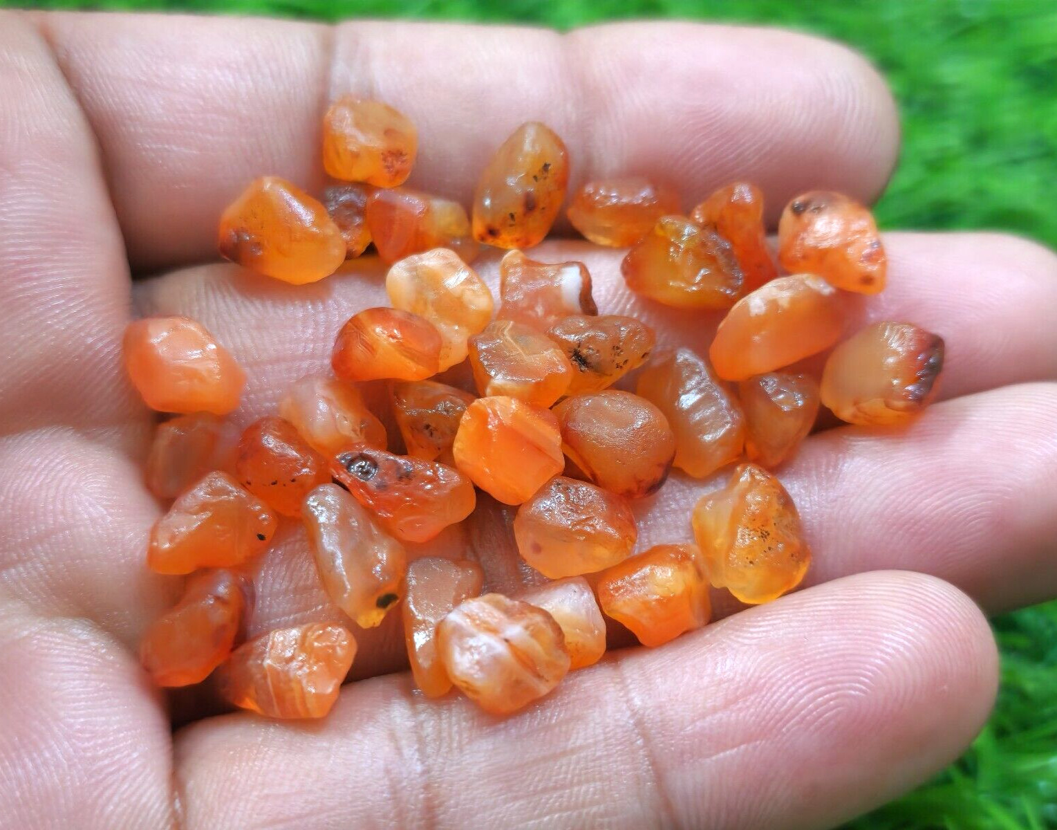 Amazing AAA+ Carnelian Rough 39 Pcs 9-10 mm Loose Gemstone Jewelry For Making
