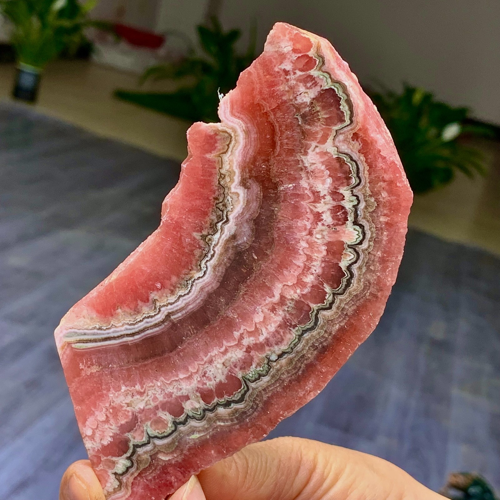 123G Rhodochrosite Crystal Slab Slice AAA+ : Love / Compassion / Light Argentina
